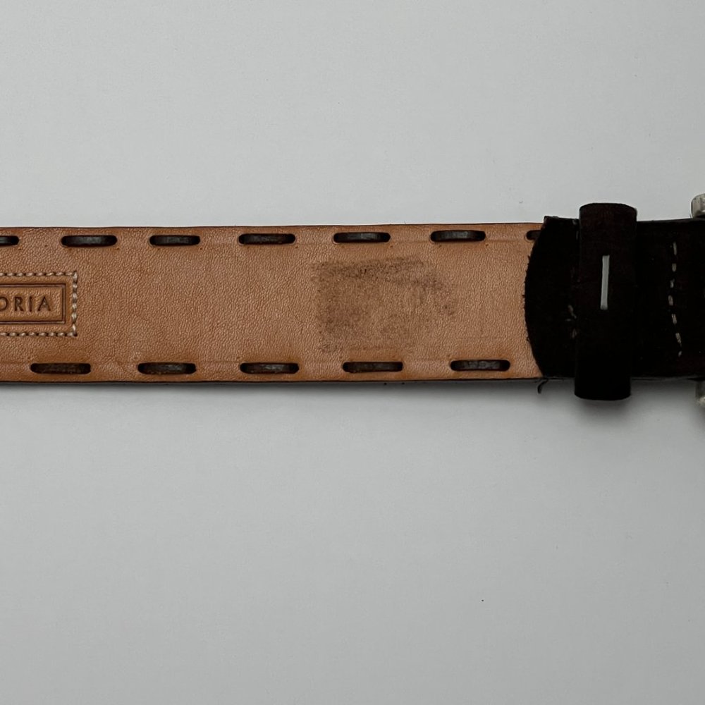 ❣️ LIKE NEW ❣️VICTOR VICTORIA Suede Leather Belt Italy 32" - 38" Waist Brown - Picture 9 of 13